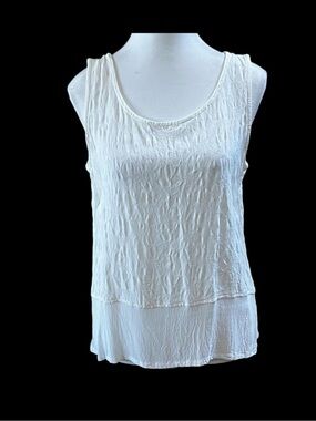 VTG White House Pre-1997 Textured Jacquard Rayon Tank Top L EUC